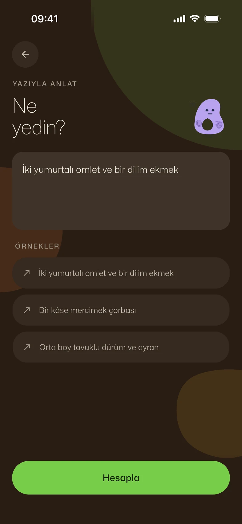 NutriPix yazarak öğün ekleme ekranı